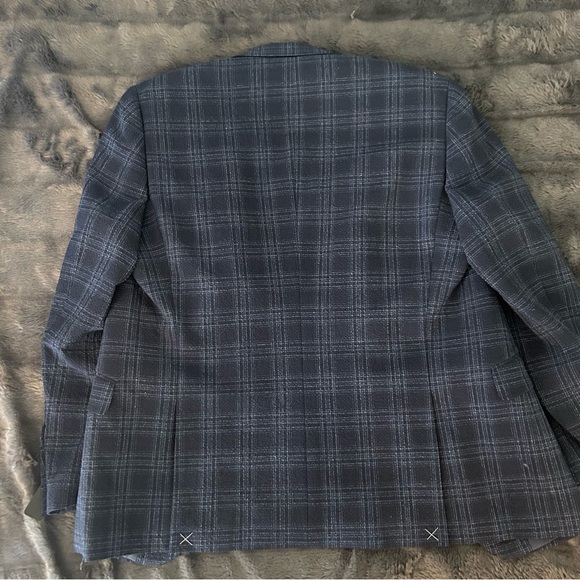 Renoir Men's Navy Plaid Blazer Size 38 Slim - Picture 11 of 15